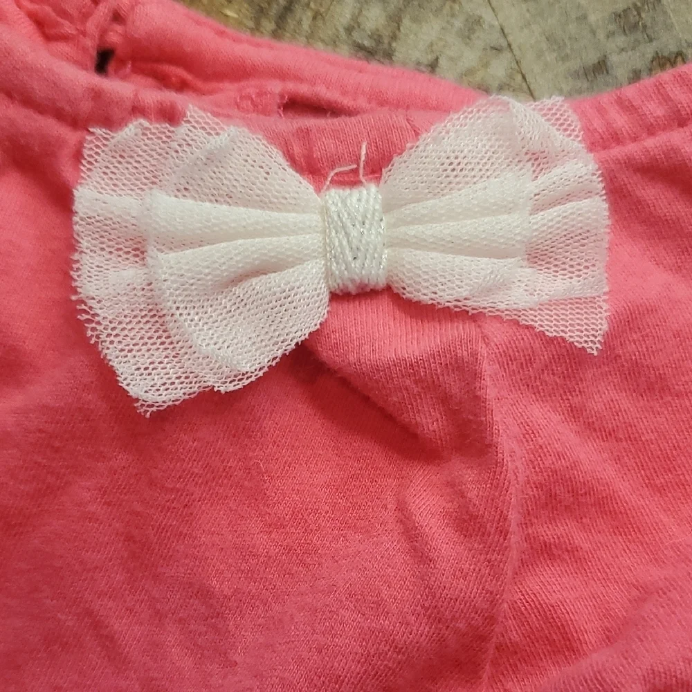Carter's Coral Long Sleeve Kids Tee with Bow